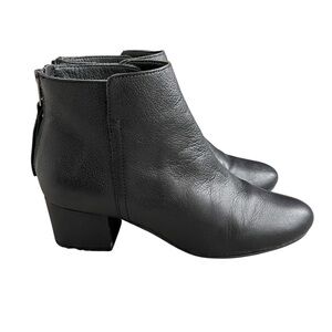 Steve Madden Ilana Ankle Leather Booties Women’s Size 8.5 Black Block Heel